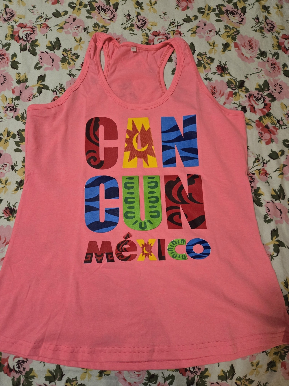 Pink Cancun Mexico Graphic Tank Top